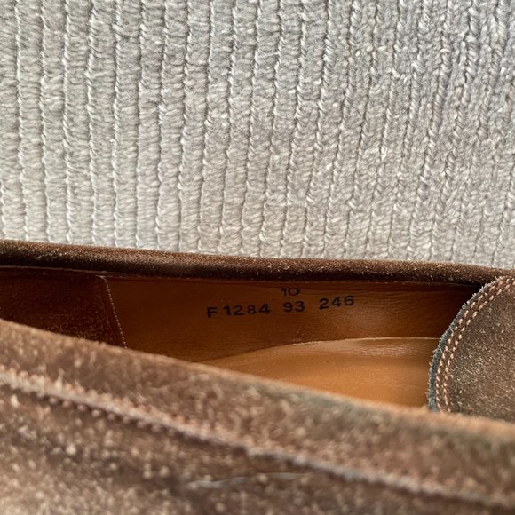 John Varvatos Distressed Suede Loafers - Brown | 10 - Picture 14 of 14